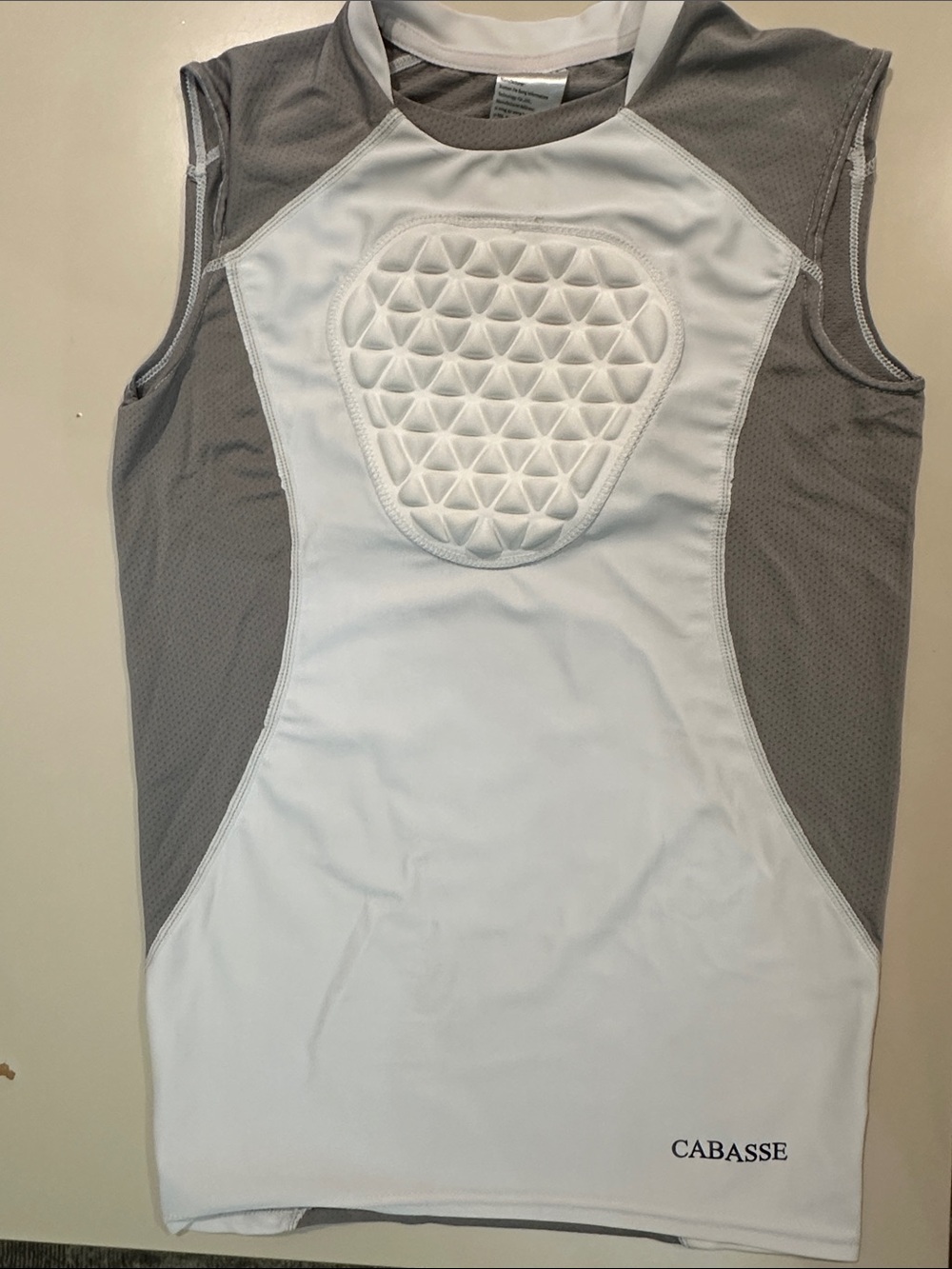 2 Youth Chest Protectors White and Gray Padded Performance Tank Top for Sports - Picture 6 of 11